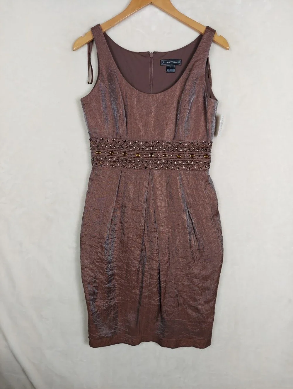 Vintage Jessica Howard 2PC Dress Womens 6 Beaded Cocktail Wedding Evening